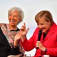 Stephanie Bschorr, Ivanka Trump, Angela Merkel, Christine Lagarde et la reine Maxima des Pays-Bas participent au sommet "Women20" en marge du G20, à l'hôtel Intercontinental. Berlin, le 25 avril 2017.