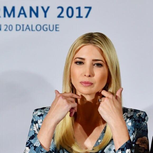 Stephanie Bschorr, Ivanka Trump, Angela Merkel, Christine Lagarde et la reine Maxima des Pays-Bas participent au sommet "Women20" en marge du G20, à l'hôtel Intercontinental. Berlin, le 25 avril 2017.