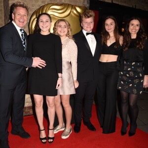 Gordon Ramsay, Holly Ramsay, Matilda (Tilly) Ramsay, Jack Ramsay, Megan Ramsay et Tana Ramsay à la soirée des BAFTA à Roundhouse à Londres, le 20 novembre 2016.