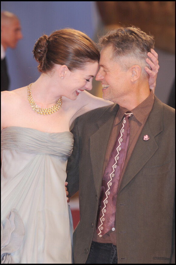 Anne Hathaway et Jonathan Demme lors de la Mostra de Venise en 2008