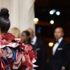 Rihanna, habillée d'une robe Comme des Garçons (collection automne 2016) et de sandales Dsquared² - Met Gala 2017, exposition "Rei Kawakubo/Comme des Garçons: Art Of The In-Between" au Metropolitan Museum of Art. New York, le 1er mai 2017.