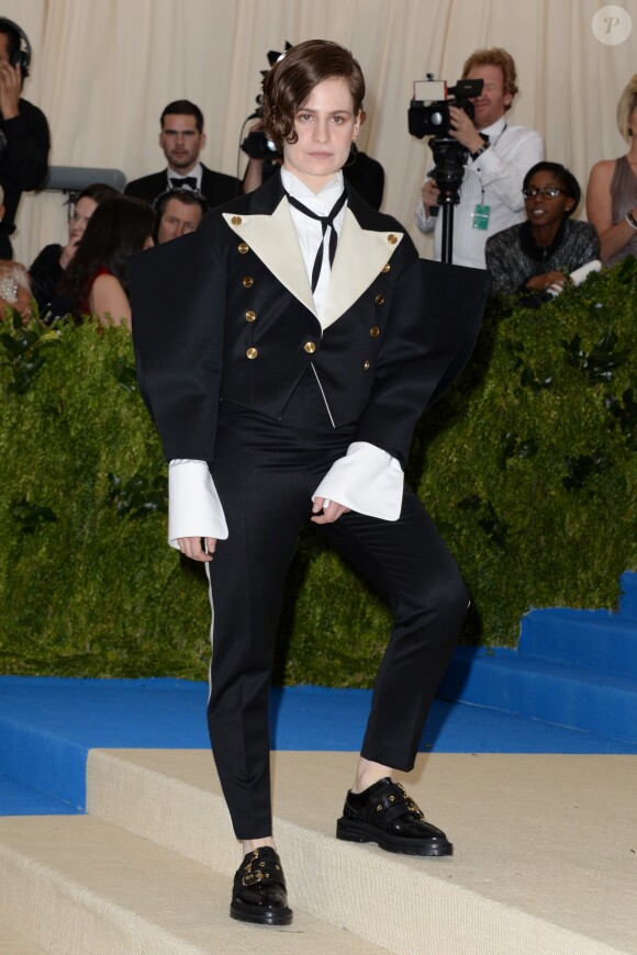 Christine and the Queens (Heloise Letissier) arriving at the Costume Institute Benefit at The Metropolitan Museum of Art celebrating the opening of Rei Kawakubo/Comme des Garcons: Art of the In-Between in New York City, NY, USA, on May 1, 2017. Photo by Aurore Marechal/ABACAPRESS.COM02/05/2017 - New York City