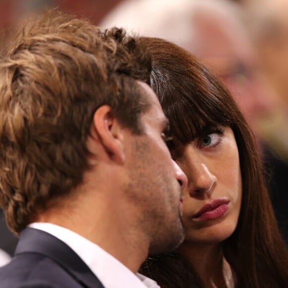 Nolwenn Leroy et Arnaud Clement assistent a l'Open Masters 1000 de Tennis Paris Bercy le 1er novembre 2013.