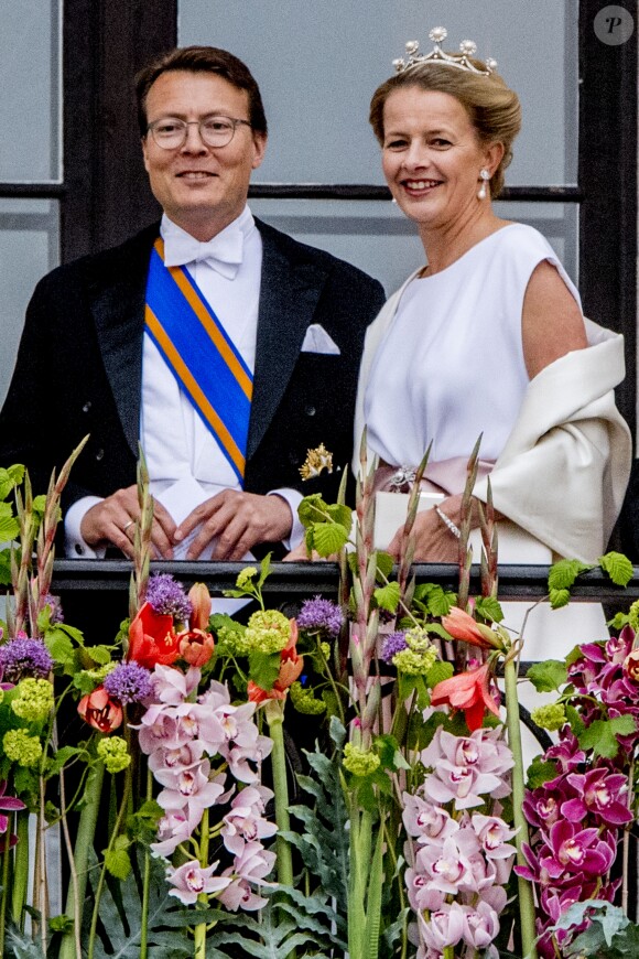 Le prince Constantijn, la princesse Mabel - Les familles royales au balcon lors du 80ème anniversaire du roi Harald et de la reine Sonja de Norvège à Oslo le 9 mai 2017. 09/05/2017 - Oslo