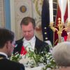 Le grand-duc Henri de Luxembourg et la princesse Mette-Marit de Norvège lors du dîner du double 80e anniversaire du roi Harald V de Norvège et de la reine Sonja de Norvège le 9 mai 2017 au palais royal à Oslo.