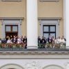 Célébrations du double 80e anniversaire du roi Harald V de Norvège et de la reine Sonja de Norvège le 9 mai 2017 au palais royal à Oslo. Près d'une quarantaine de figures de la royauté européenne aux balcons !