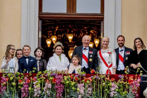 Célébrations du double 80e anniversaire du roi Harald V de Norvège et de la reine Sonja de Norvège le 9 mai 2017 au palais royal à Oslo.