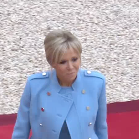 Brigitte Macron (Trogneux) - La famille d'Emmanuel Macron arrive au palais de l'Elysée à Paris le 14 mai 2017 pour la cérémonie d'investiture du nouveau président.