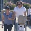 Exclusif - Shannen Doherty et son mari Kurt Iswarienko vont faire des courses à Malibu, le 22 avril 2017.