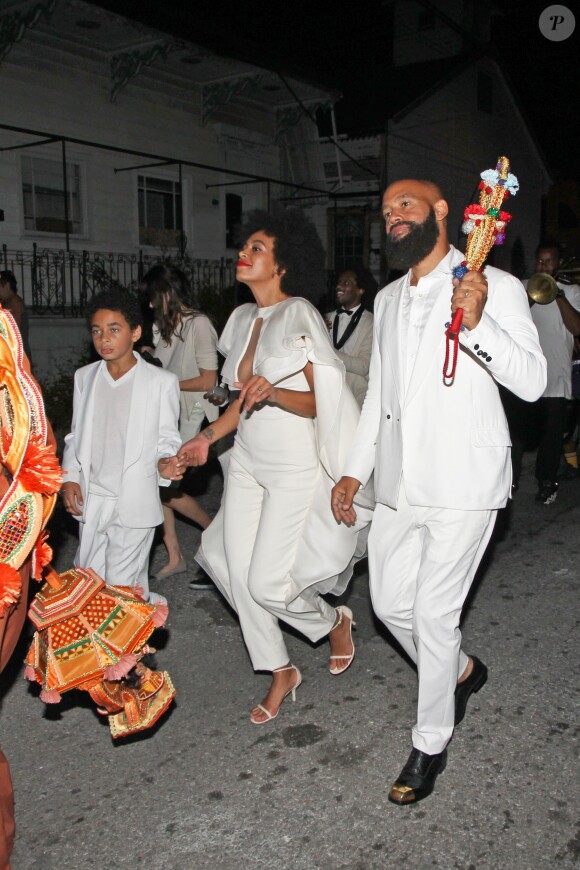Fête du mariage de Solange Knowles et Alan Ferguson sur le thème de "Mardi Gras" dans le quartier français de la Nouvelle-Orléans, le 16 novembre 2014. Le fils de Solange, Daniel Julez Smith Jr., était présent à l'événement.