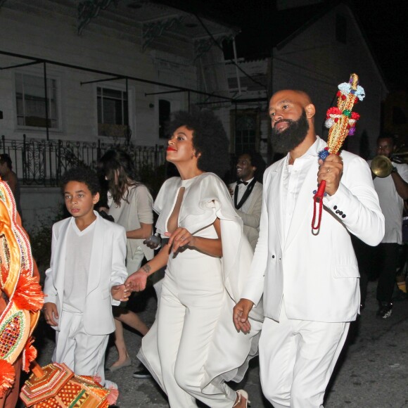 Fête du mariage de Solange Knowles et Alan Ferguson sur le thème de "Mardi Gras" dans le quartier français de la Nouvelle-Orléans, le 16 novembre 2014. Le fils de Solange, Daniel Julez Smith Jr., était présent à l'événement.