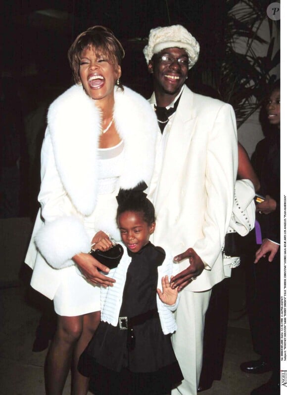 Whitney Houston, Bobby Brown et leur fille Bobbi Kristina à Los Angeles le 12 octobre 1998