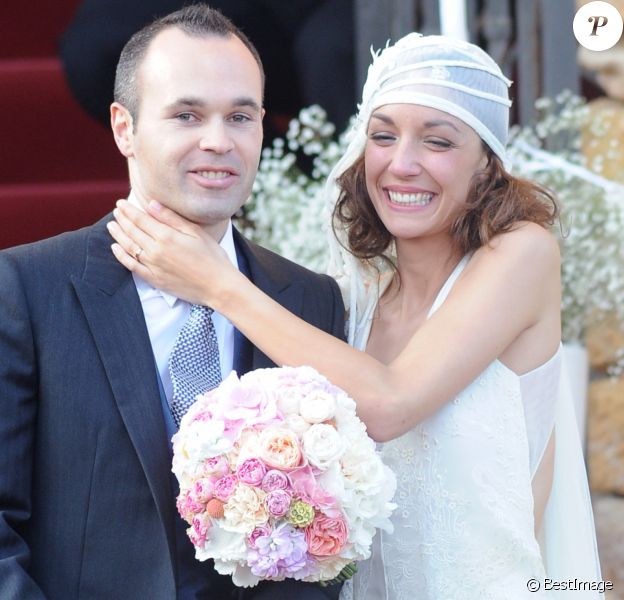 Mariage d'Andrés Iniesta et d'Anna Ortiz à Tarragone, en Espagne, le 8 juillet 2012.