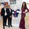 Exclusif  - Richard Orlinski, Arnaud Lagardère et sa femme Jade - Dîner de gala au profit de la Fondation PSG au Parc des Princes à Paris le 16 mai 2017.