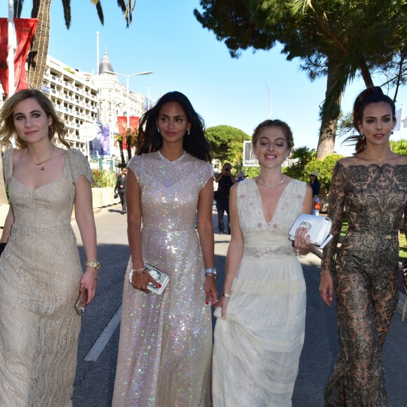 Exclusif - Victoria Monfort, Hannah Romao. Camille Benaroche et Marine Lorphelin mises en beauté par Anthony Cristiano pour Phyto, le partenaire beauté de la Terrasse "By Albane" pendant le 70éme Festival de Cannes le 19 mai 2017. © Giancarlo Gorassini/Bestimage
