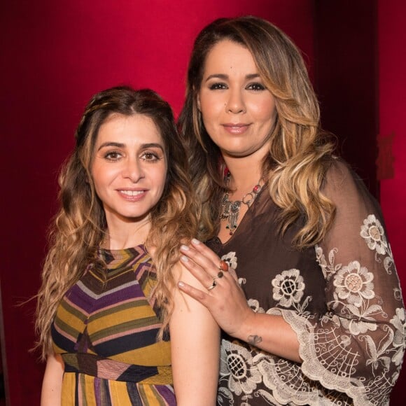 Exclusif - Julie Zenatti et Chimène Badi - Backstage de l'émission "Tous au Moulin Rouge pour le sidaction" au Moulin Rouge à Paris le 20 mars 2017. © Cyril Moreau - Dominique Jacovides / Bestimage