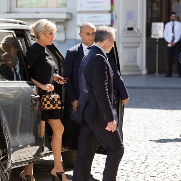 Brigitte Macron lors d'une visite du Musée Magritte à Bruxelles, le 25 mai 2017.