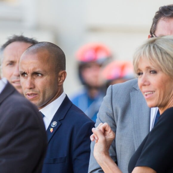 Brigitte Macron lors d'une visite du Musée Magritte à Bruxelles, le 25 mai 2017.