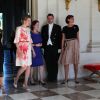 Melania Trump (Etats-Unis), la reine Mathilde de Belgique, Ingrid Schulerud (Otan) au Château Royal de Laeken à Bruxelles, le 25 mai 2017. © Sébastien Valiela/Bestimage