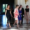 Melania Trump (Etats-Unis), la reine Mathilde de Belgique, Ingrid Schulerud (Otan) au Château Royal de Laeken à Bruxelles, , le 25 mai 2017. © Sébastien Valiela/Bestimage