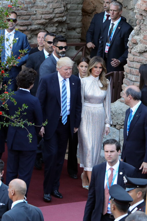 Le président américain Donald Trump et sa femme Mélania Trump au Concert au théâtre grec de Taormine dans le cadre du sommet du G7 en Sicile le 26 mai 2017 © Sébastien Valiela / Bestimage