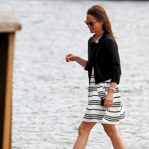 Pippa Middleton et son mari James Matthews sont arrivés en hydravion, avec des amis, à Cottage Point, en Australie, le 31 mai 2017. Ils ont déjeuné au restaurant puis ont regagné leur hôtel.