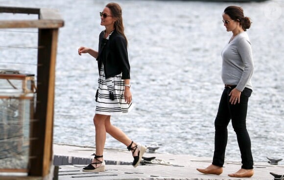 Pippa Middleton et son mari James Matthews sont arrivés en hydravion, avec des amis, à Cottage Point, en Australie, le 31 mai 2017. Ils ont déjeuné au restaurant puis ont regagné leur hôtel.