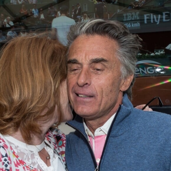 Gérard Holtz et sa femme Muriel Mayette au Village de Roland-Garros à Paris, le 3 juin 2017. © Dominique Jacovides - Cyril Moreau/ Bestimage