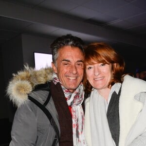 Semi-Exclusif - Gérard Holtz et sa femme Muriel Mayette au spectacle de Michaël Gregorio pour ses 10 ans de carrière à l'AccorHotel Arena à Paris, le 16 décembre 2016. © Coadic Guirec/Bestimage