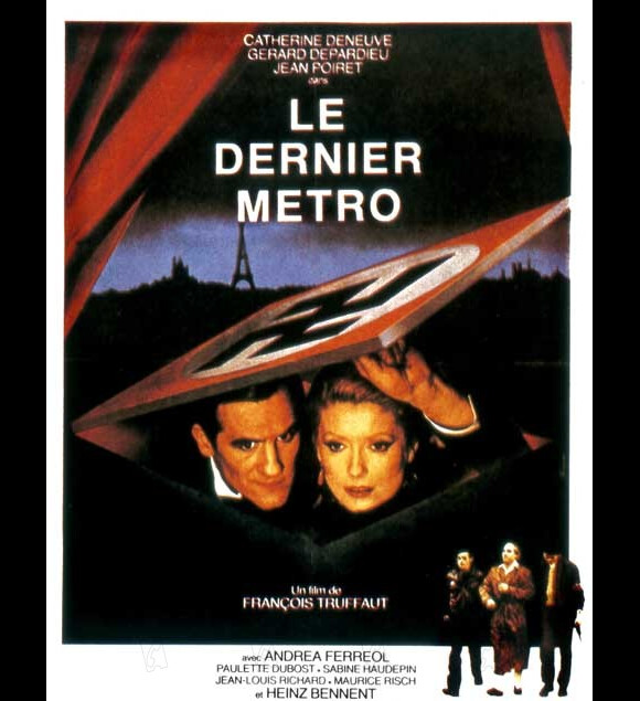 L'affiche du film de François Truffaut "Le Dernier Métro" avec Gérard Depardieu et Catherine Deneuve (1980)