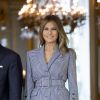La reine Mathilde et le roi Philippe de Belgique rencontrent le président des Etats-Unis Donald Trump et sa femme Melania Trump au palais royal de Bruxelles, le 24 mai 2017.
