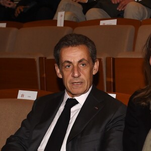 Nicolas Sarkozy et sa femme Carla Bruni-Sarkozy lors de la Présentation du nouveau livre de Marisa Bruni Tedeschi "Mes chères filles, je vais vous raconter" à Turin en Italie le 6 mars 2017.