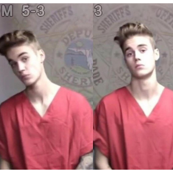 Justin Bieber a publié une photo de son mugshot, daté de 2014, sur sa page Instagram le 19 juin 2017