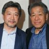 Hirokazu Koreeda et Yasushi Shiina (directeur du festival international du film de Tokyo (TIFF) - Soirée d'anniversaire du 25e Festival du film français au Japon à l'ambassade de France à Tokyo, Japon, le 22 juin 2017.