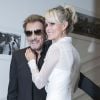 Johnny Hallyday et sa femme Laeticia Hallyday - People au défilé de mode Haute-Couture automne-hiver 2016/2017 "Christian Dior" à Paris. Le 4 juillet 2016 © Olivier Borde / Bestimage