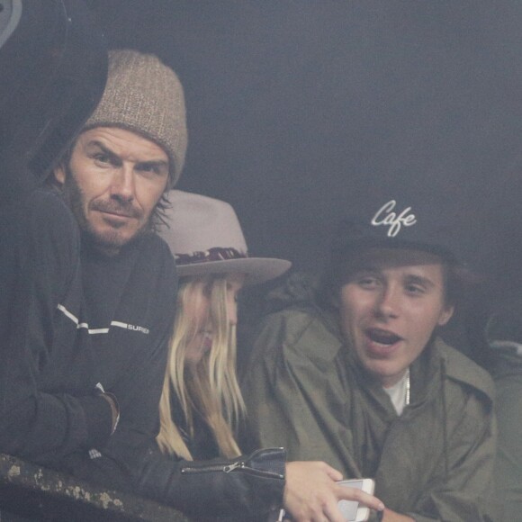 David Beckham et son fils Brooklyn au Glastonbury Festival le 24 juin 2017