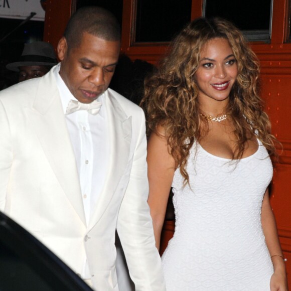 Beyoncé et son mari Jay-Z à la fête du mariage de Solange Knowles et Alan Ferguson sur le thème de "Mardi Gras" dans le quartier français de la Nouvelle-Orléans, le 16 novembre 2014.