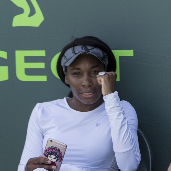 Venus Williams lors de son entraînement durant l'Open de Miami, à Key Biscayne, Floride, Etats-Unis, le 26 mars 2017.