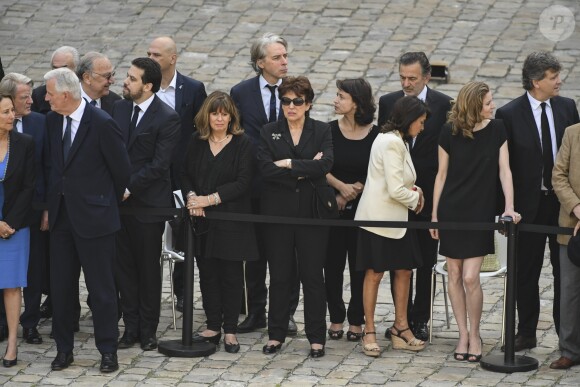 Ségolène Royal, Michel Barnier, Patrick Klugman, Roselyne Bachelot, Nathalie Kosciusko-Morizet (NKM) et Arnaud Montebourg - Hommage national à Simone Veil (femme politique et rescapée de la Shoah) dans la cour d'Honneur des Invalides à Paris, France, le 5 juillet 2017. Simone Veil reposera avec son mari au Panthéon. © Pierre Perusseau/Bestimage