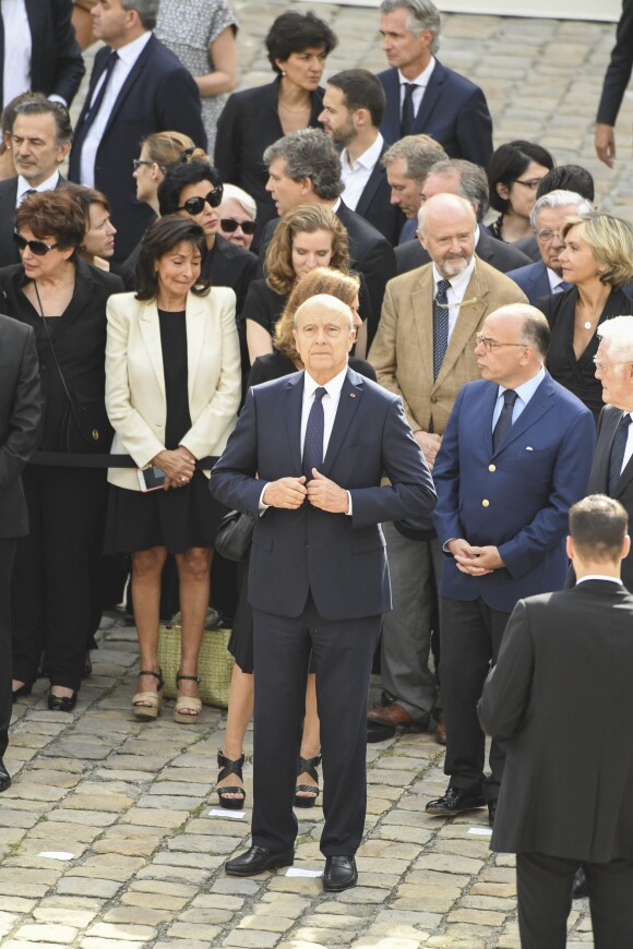 Alain Juppé, Roselyne Bachelot, Nicole Guedj, Nathalie Kosciusko-Morizet, Brice Lalonde, Bernard Cazeneuve, Lionel Jospin, Valérie Pécresse, Rachida Dati, Arnaud Montebourg - Hommage national à Simone Veil (femme politique et rescapée de la Shoah) dans la cour d'Honneur des Invalides à Paris, France, le 5 juillet 2017. Simone Veil reposera avec son mari au Panthéon. © Pierre Perusseau/Bestimage