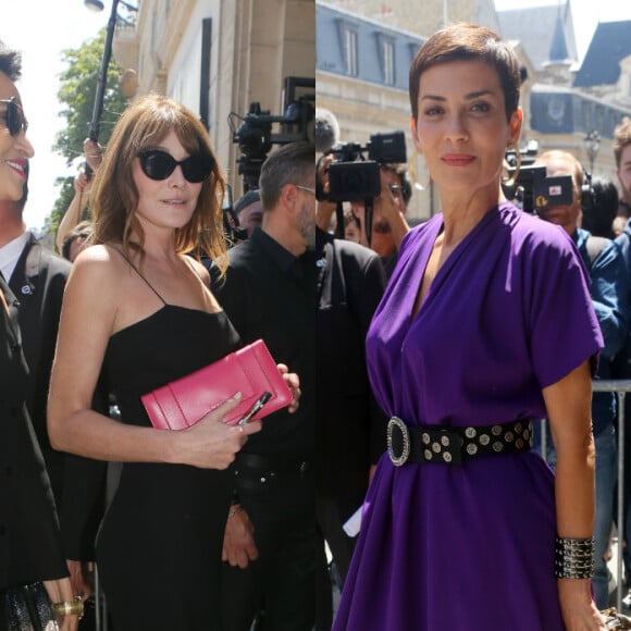 Carla Bruni et Cristina Cordula ont assisté au défilé Jean Paul Gaultier (collection Haute Couture automne-hiver 2017-2018) à Paris. Le 5 juillet 2017.