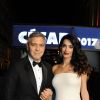 Exclusif - George Clooney et sa femme Amal Alamuddin-Clooney (enceinte) - Arrivées à la 42ème cérémonie des Cesar à la salle Pleyel à Paris, le 24 février 2017.