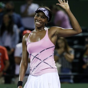 Venus Williams lors de l'open de Miami à Key Biscayne en Floride le 27 mars 2017.