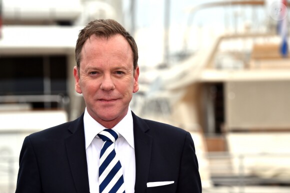 Kiefer Sutherland lors d'un photocall durant le MIPCOM 2016 à Cannes, le 17 octobre 2016, où il présente la série "Designated Survivor". Le MIPCOM est le marché déstiné au monde des contenus audiovisuels et pour les acteurs incontournables de la distribution sur toutes les plateformes. © Bruno Bébert/Bestimage