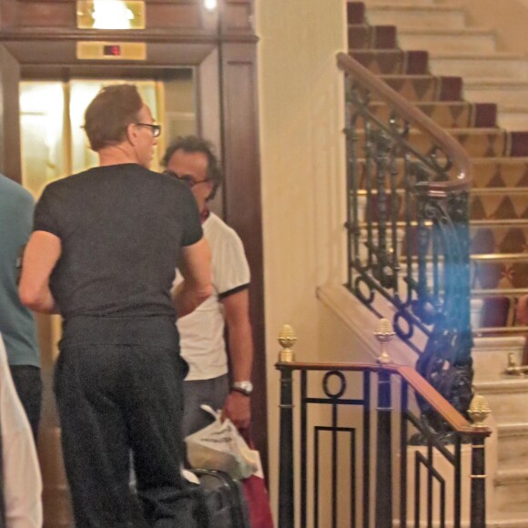 Exclusif - Jean-Claude Van Damme tourne un spot avec son fils Kristopher à Rome le 6 juillet 2017.
