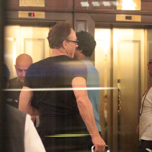 Exclusif - Jean-Claude Van Damme tourne un spot avec son fils Kristopher à Rome le 6 juillet 2017.