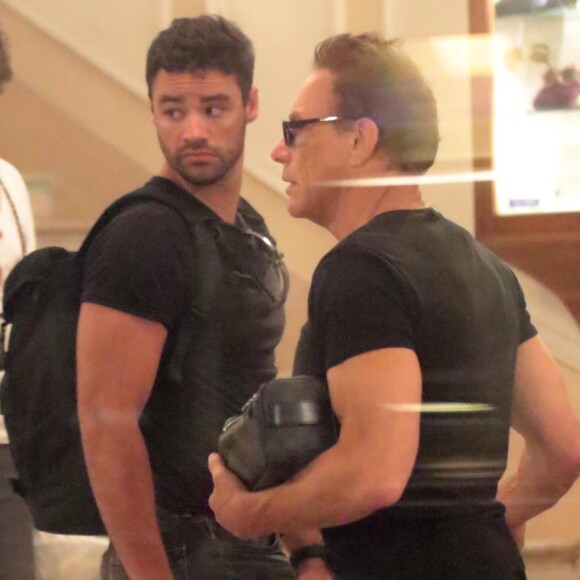 Exclusif - Jean-Claude Van Damme tourne un spot avec son fils Kristopher à Rome le 6 juillet 2017.