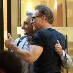 Exclusif - Jean-Claude Van Damme tourne un spot avec son fils Kristopher à Rome le 6 juillet 2017.