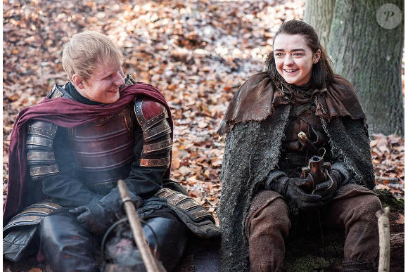 Ed Sheeran (et Maisie Williams) dans les nouveaux épisodes des Game Of Thrones - Photo publiée sur Instagram le 18 juillet 2017