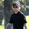 Exclusif - Ed Sheeran fait du golf avec des amis à Rio de Janeiro au Brésil, le 27 mai 2017